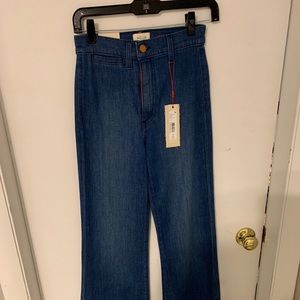 Alice + Olivia High Rise Wide Leg 25 French Blue